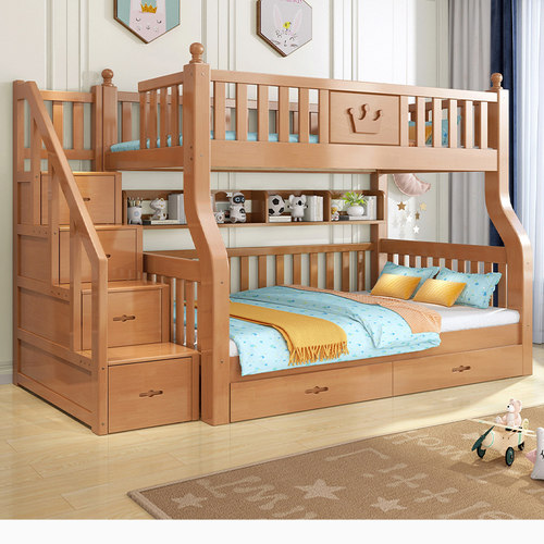 儿童床上下床实木清漆两层子母床