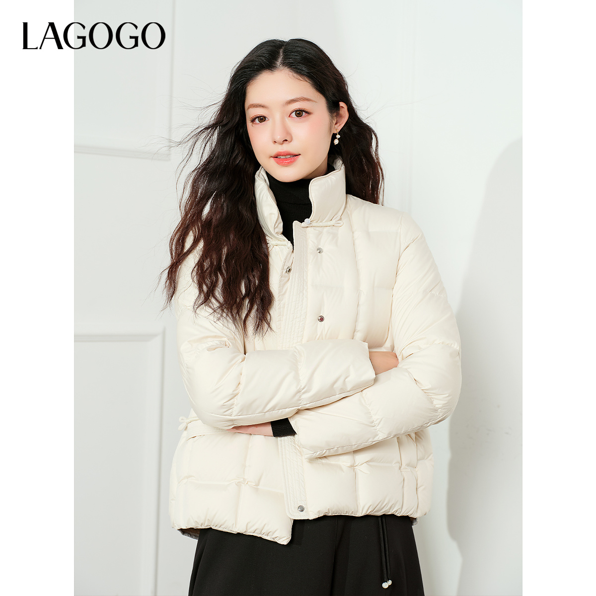 LAGOGO新中式盘扣轻薄保暖羽绒服
