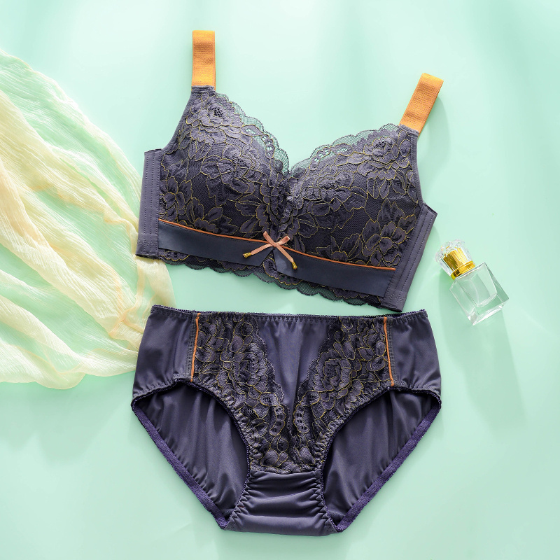 薄防大红本命年全罩杯文胸套装