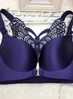 厚90B无痕纯色前扣大码文胸聚拢200斤加大美背90E95D无钢薄款内衣