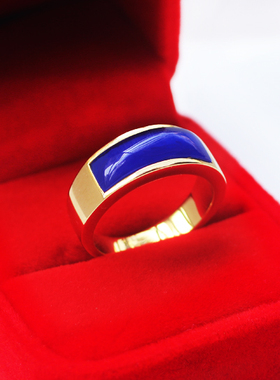 男女钛钢镀金时尚简约戒指猫眼石