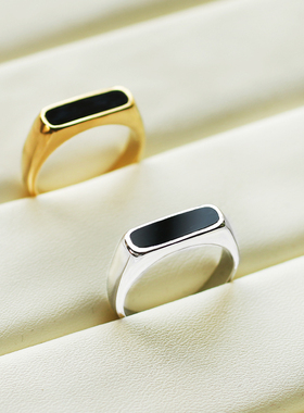 钛钢男生男女时尚戒指可刻字百搭