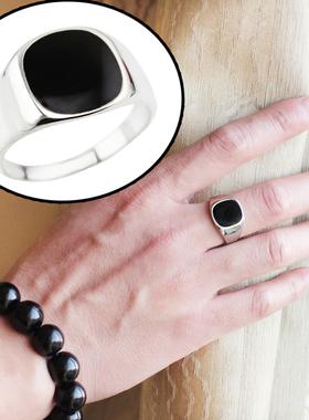 欧美简约男士钛钢镀金色戒指