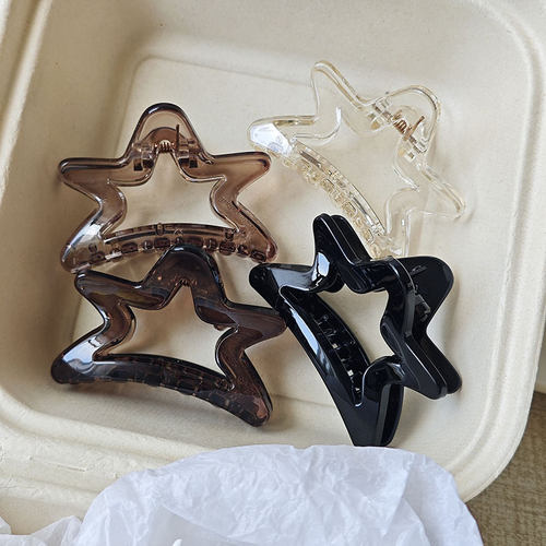 2025新款五角星小号抓夹发夹头饰发卡女简约百搭后脑勺盘发鲨鱼夹