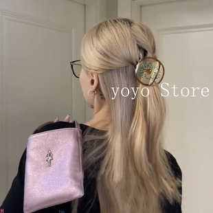 2024新款发夹甜美创意设计感醋酸水果猕猴桃抓夹田园风少女鲨鱼夹