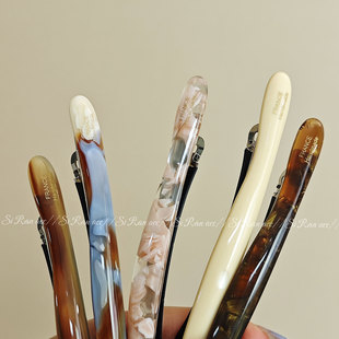 简约醋酸一字发夹女高级感2025新款韩系百搭弹簧夹侧边夹发卡发饰