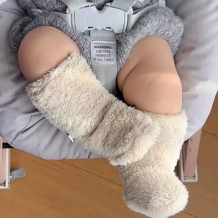 婴儿护腿毛绒袜套不勒腿秋冬季保