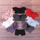 20厘米娃衣西装 西装 明星同款 红色丝绒西服礼服15CM棉花娃娃换装