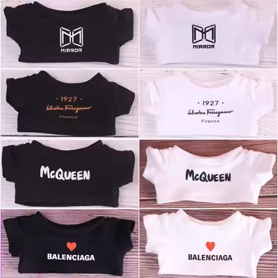 现货15厘米T恤20cm娃衣T恤10cm棉花娃娃衣服玩偶换装娃衣短袖T恤