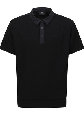 韩国正品代购ANEW高尔夫球服男士25初秋新款百搭翻领休闲短袖上衣