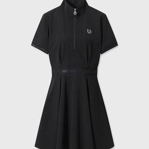 WAAC 韩国正品代购女士高尔夫球服2026新款夏季半拉链短袖连衣裙