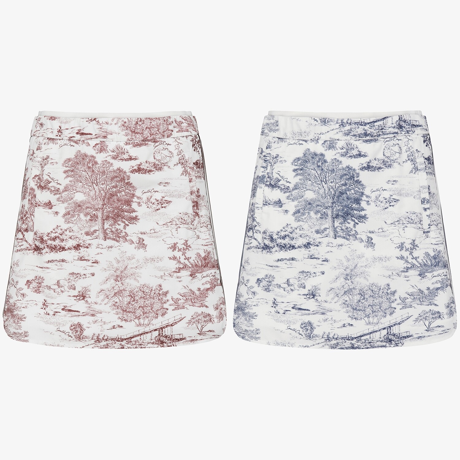 女士秋季韩国代购SOUTHCAPE高尔夫球服百搭运动时尚印花半身短裙