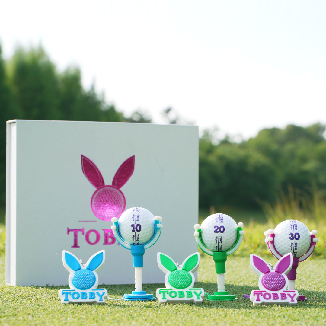 TOBBY韩国正品代购高尔夫球tee球钉塑料刻度短开球t配件防丢tee