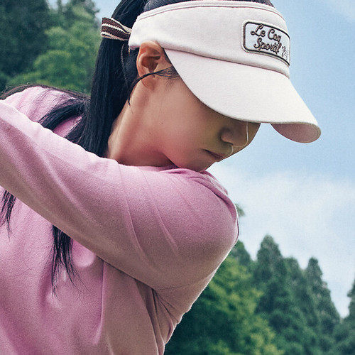 韩国代购Lecoq公鸡高尔夫球帽26秋冬女士蝴蝶结灯芯绒防晒无顶帽