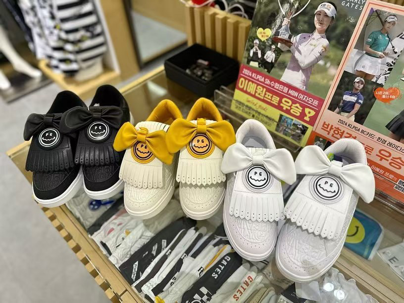 韩国代购PEARLYGATES女士春夏高尔夫蝴蝶结无扣球鞋