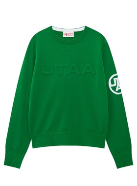 韩国代购UTAA高尔夫球服25女秋冬休闲圆领标志宽松针织套头衫毛衣