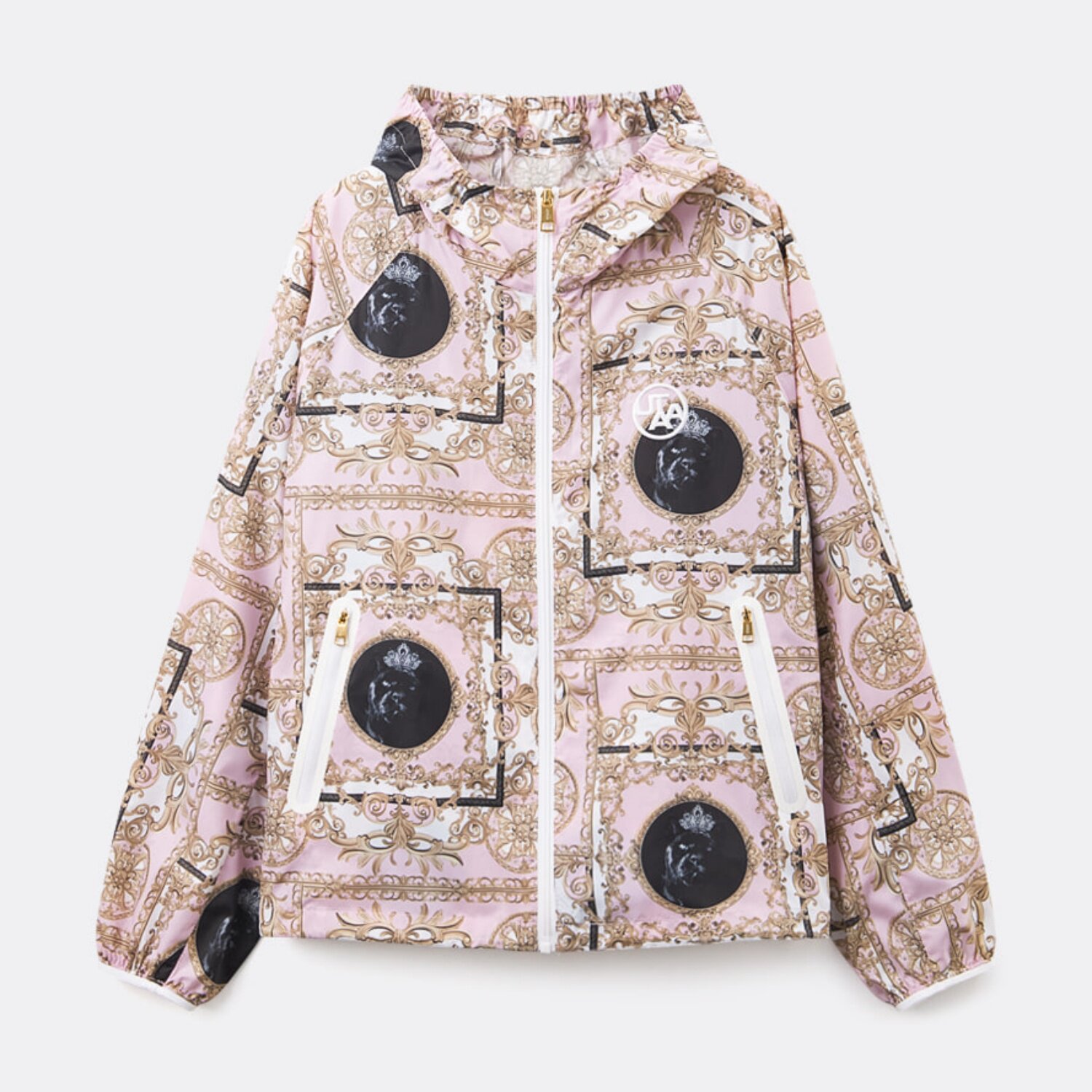 韩国代购UTAA高尔夫球服26春夏女士时尚图案运动休闲连帽防风外套