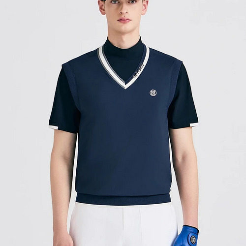 G4 韩国正品代购男士高尔夫球服2026新款梭织V领背心