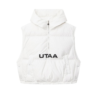 韩国代购 UTAA高尔夫球服25女秋冬运动百搭连帽半拉链羽绒背心马甲