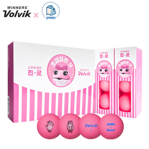 Volvik韩国正品代购高尔夫volvik X 真露vivid三层粉色高尔夫球