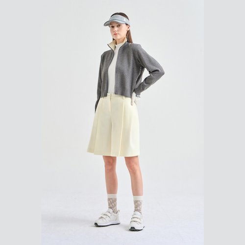 韩国代购LANVINBLANC高尔夫球服25女士秋冬运动立领拉链针织开衫