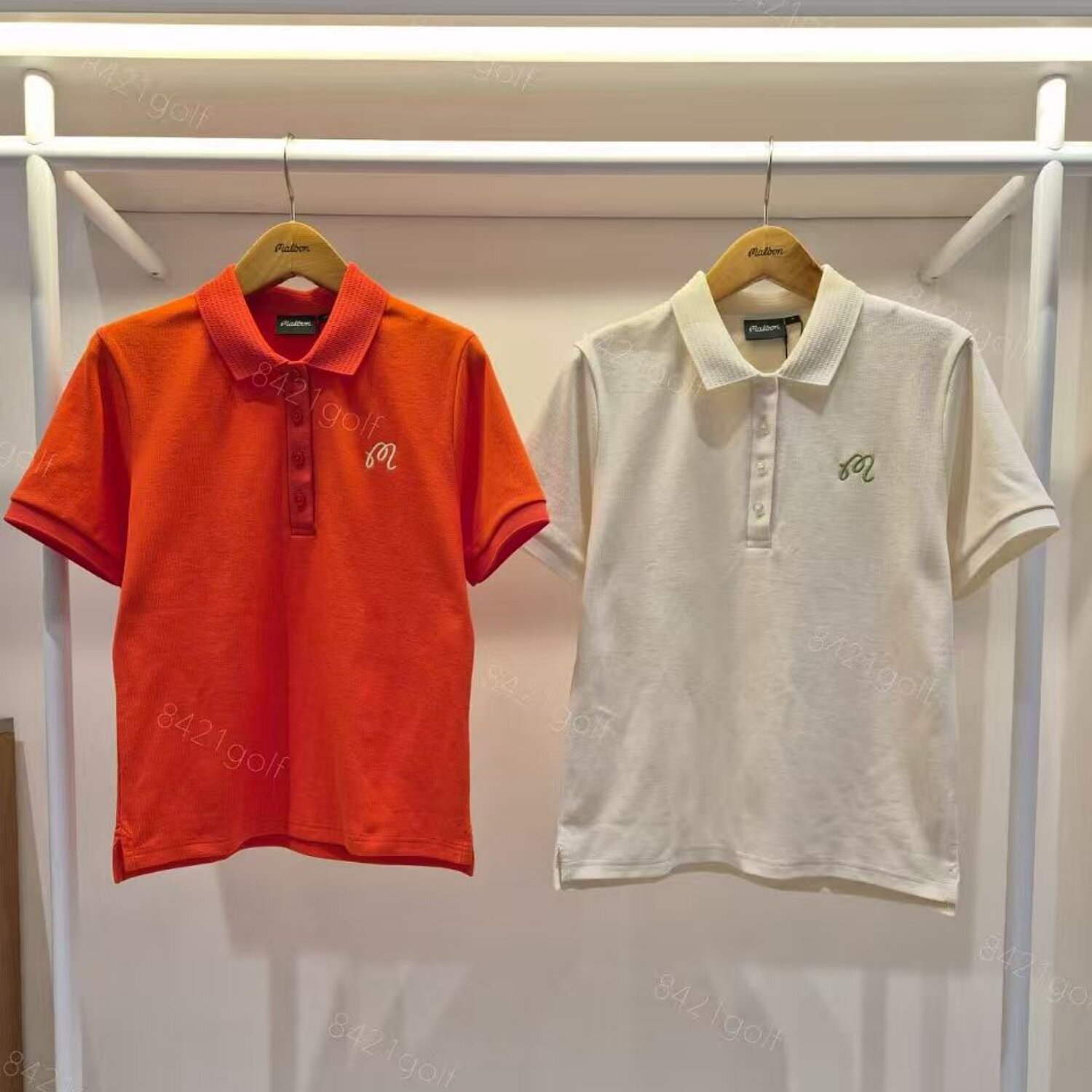 韩国正品代购女士高尔夫球服春夏新款标志运动翻领半系扣短袖T恤