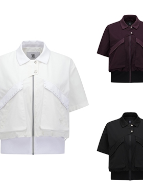 25秋款女士韩国代购ANEW高尔夫球服时尚运动休闲翻领短袖夹克外套