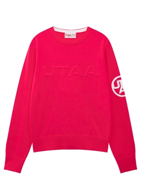 韩国代购UTAA高尔夫球服25女秋冬圆领标志宽松针织套头衫针织毛衣