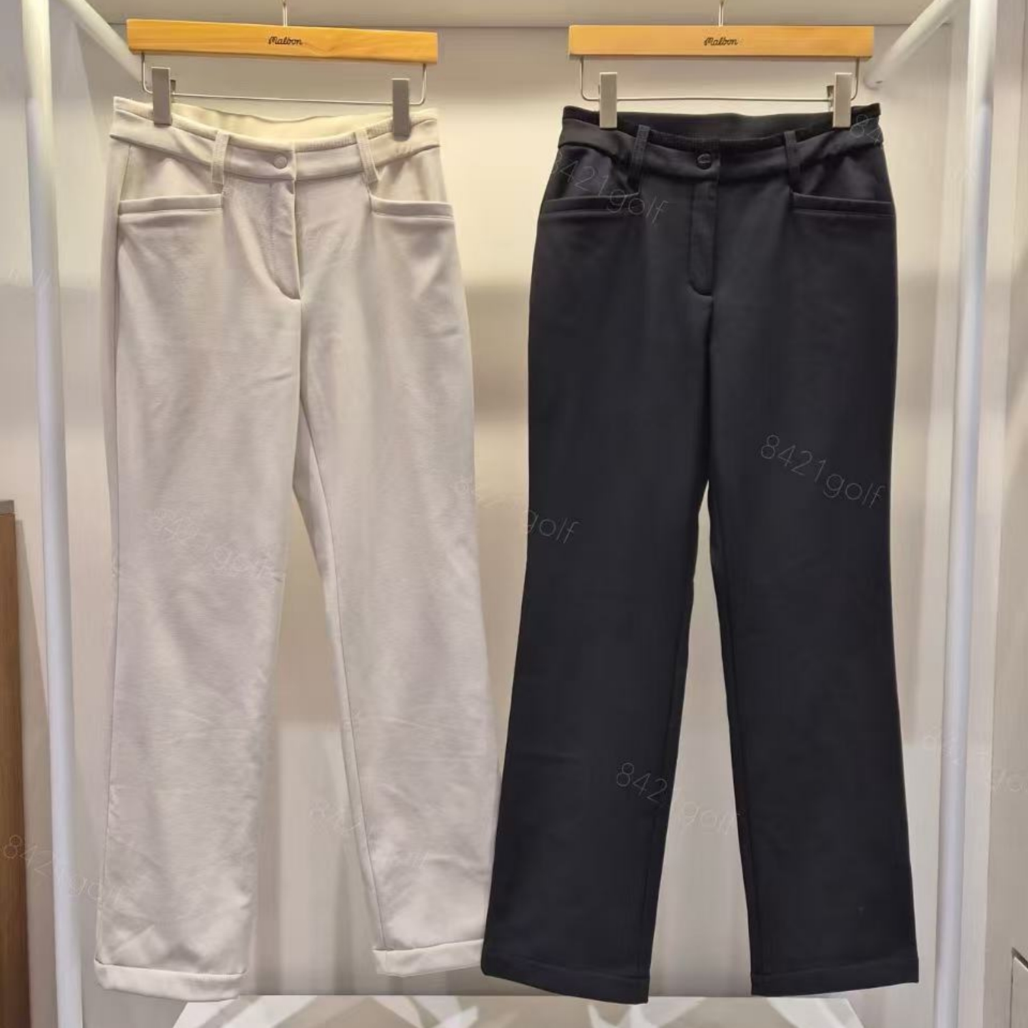 25冬季女新款韩国代购Malbon高尔夫球服运动修身加绒保暖直筒长裤