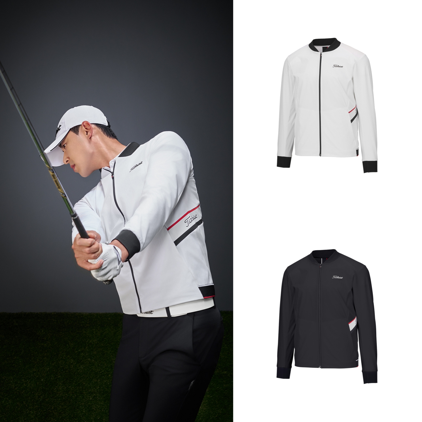 韩国代购Titleist高尔夫球服男士25初秋标志透气舒适防风夹克外套