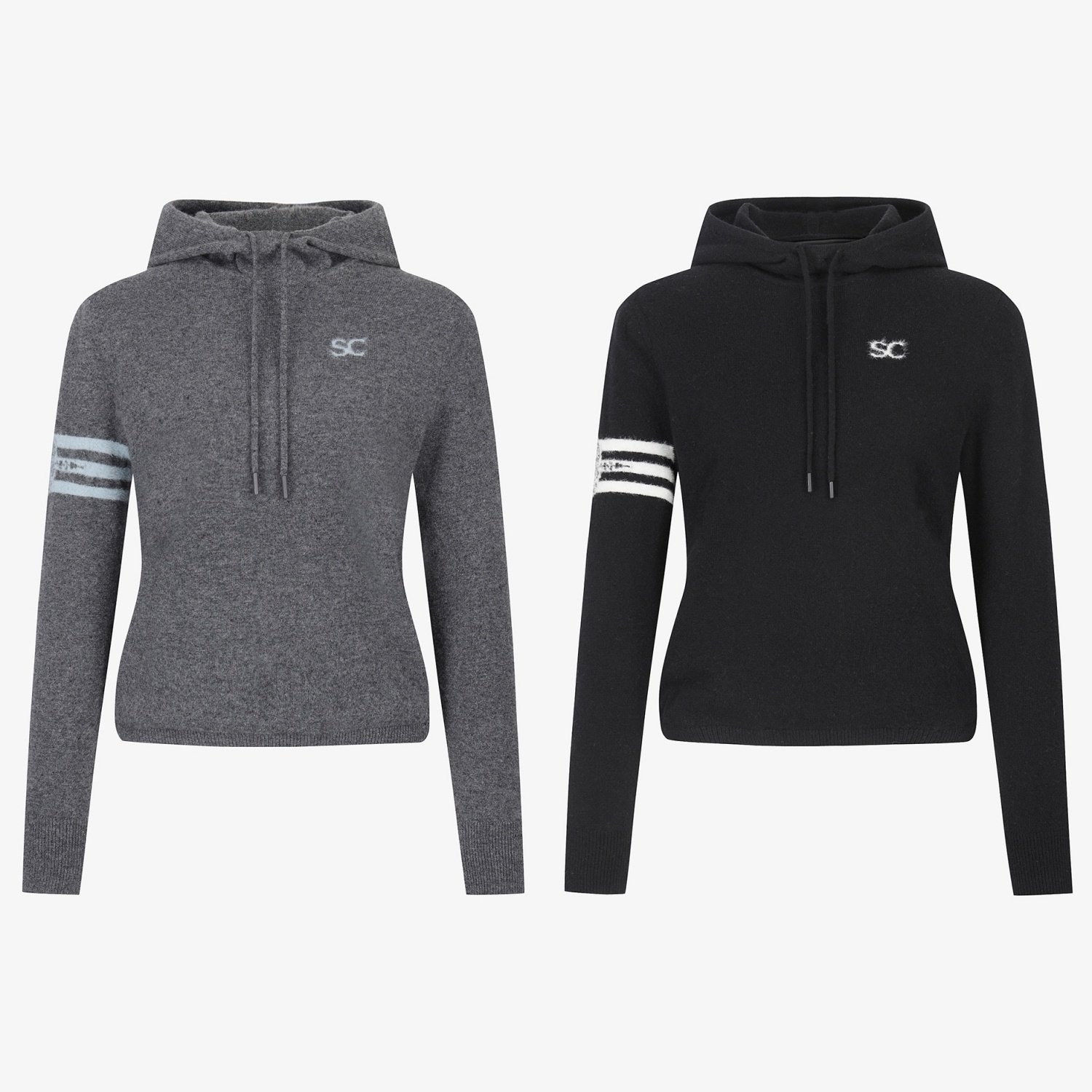 25秋冬女士韩国代购SOUTHCAPE高尔夫球服百搭修身连帽羊绒针织衫