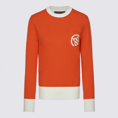 韩国正品代购G4高尔夫球服25冬季女士时尚撞色防风圆领长袖针织衫