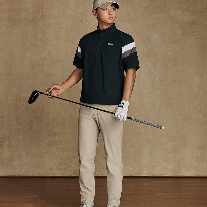 Titleist 韩国正品代购高尔夫球服2026新款男士短袖半拉链防风衣
