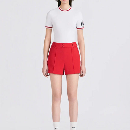 G4 韩国正品代购女士高尔夫球服2026新款立领短袖T恤