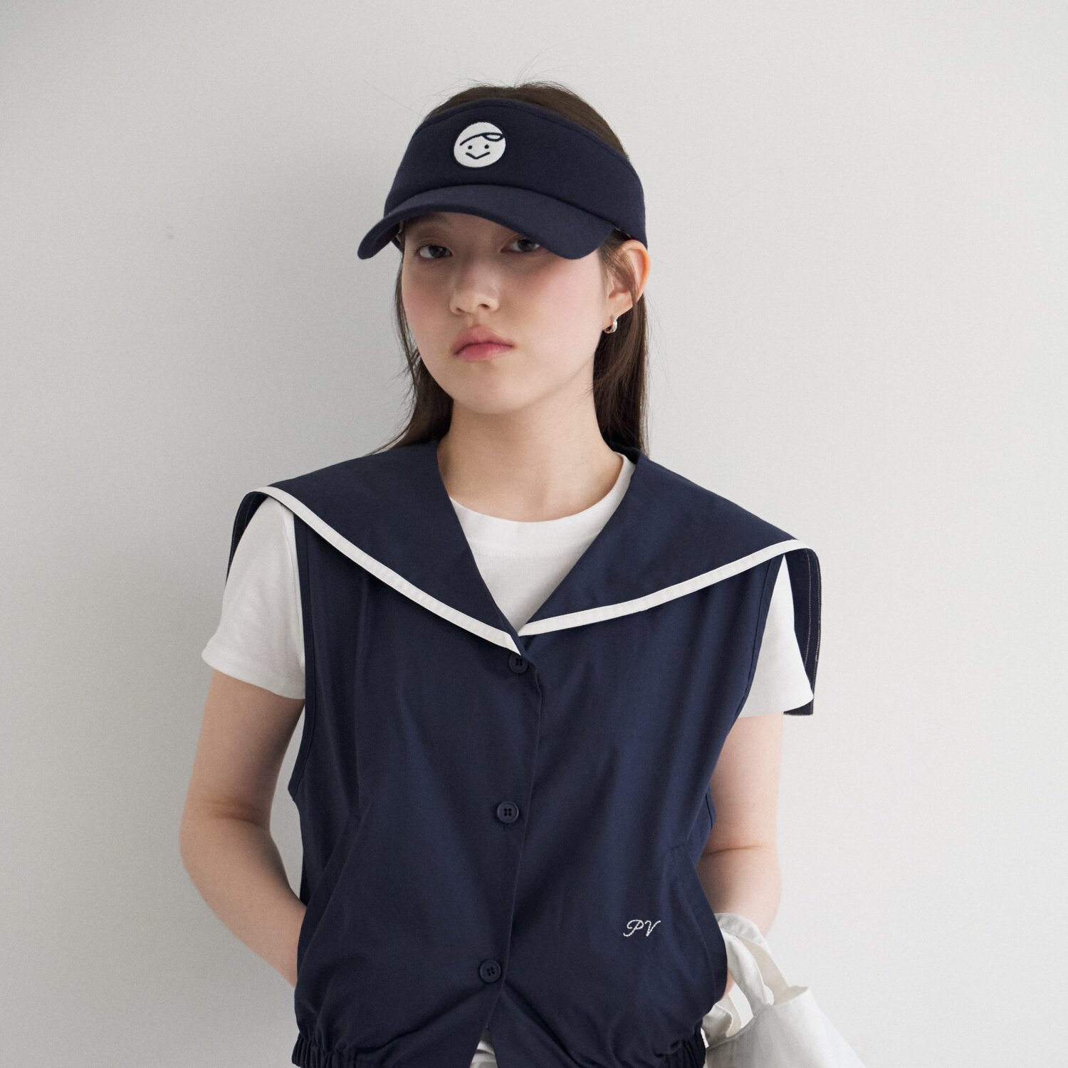 韩国代购Pivvee高尔夫球帽女士26春季标志时尚运动透气防晒空顶帽