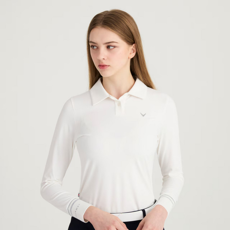 韩国代购Callaway卡拉威高尔夫球服25秋冬女士休闲翻领Polo衫T恤