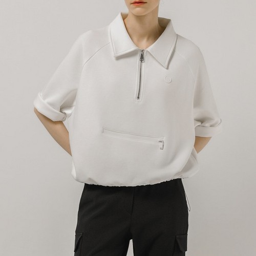 OBERGOLF 韩国代购正品女士高尔夫球服2026新款半拉链宽松短袖T恤