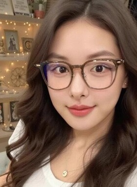 暖秋茶眼镜女潮近视度数可配素颜神器大脸显瘦平光防蓝光眼睛架