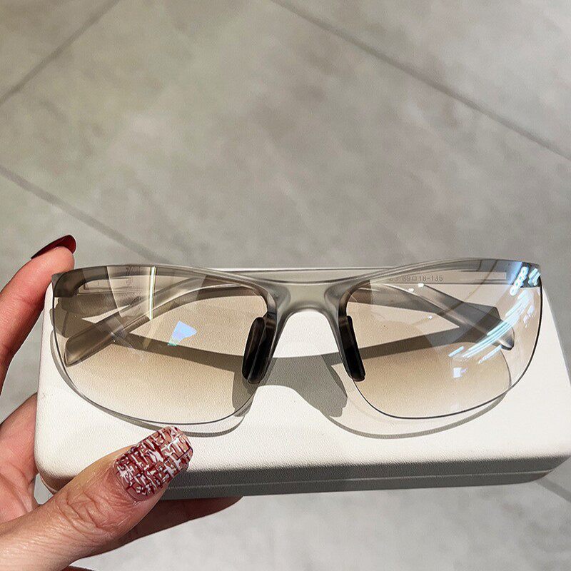 新款PC半框太阳镜男士遮阳彩膜运动眼镜骑行跑步登山轻盈户外墨镜