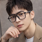 时髦复古双梁木纹腿眼镜架男女同款 近视可配度数斯文显瘦眼睛镜架