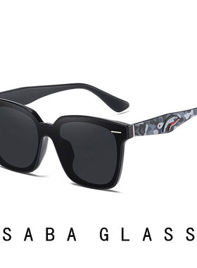 原宿街头潮牌迷彩立体鲨鱼眼镜时尚太阳镜明星同款墨镜男女开车潮