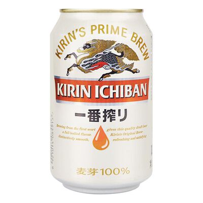麒麟一番榨啤酒100%麦芽330ml罐装 酒精度4.5麦汁浓度11度国产