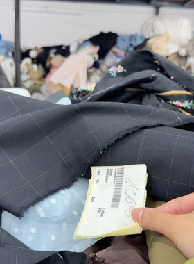 POR*S1961，意大利一卷有胶垂感抗皱薄款弹力格子精纺纯羊毛