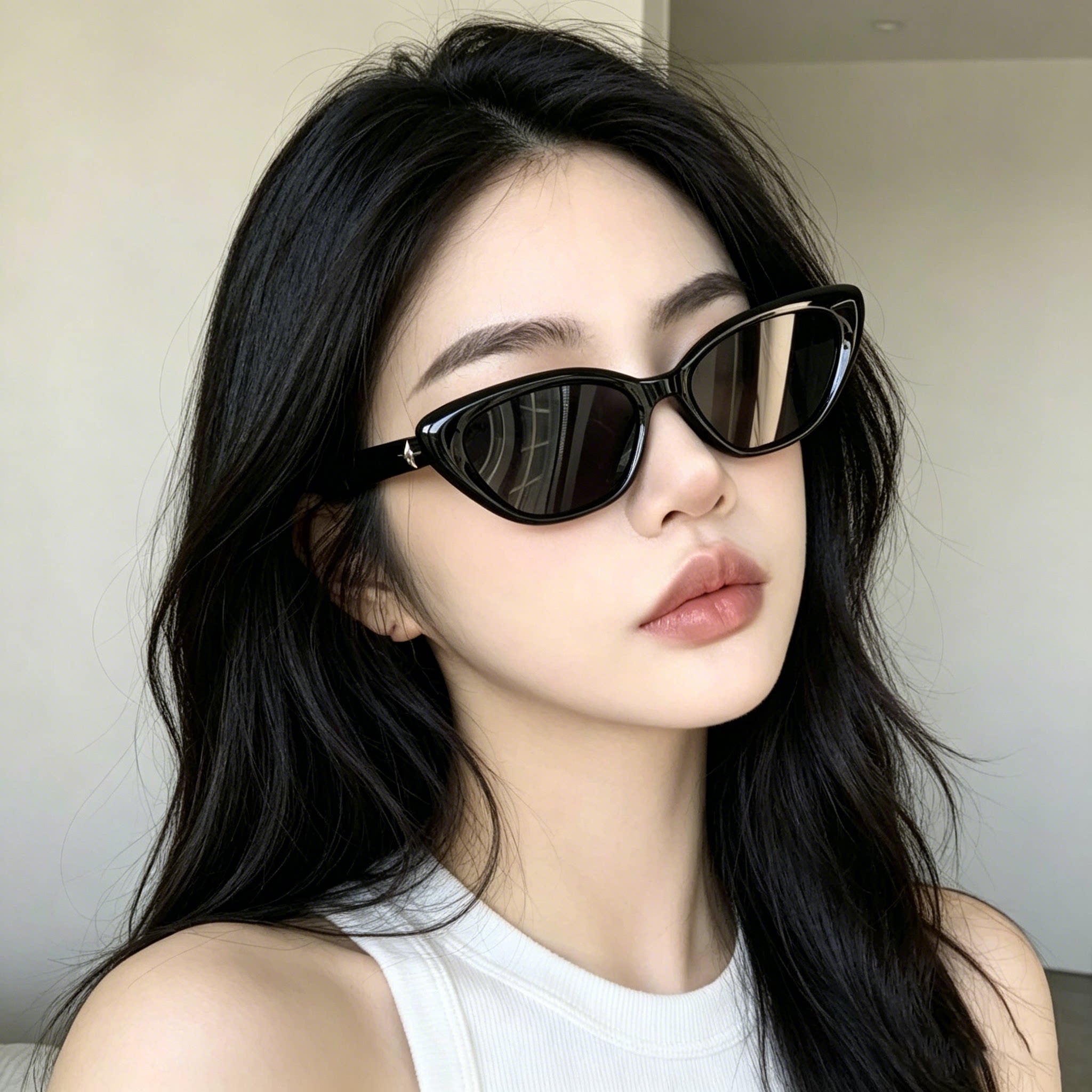 复古猫眼墨镜2026新款女韩版潮偏光太阳镜网红街拍防紫外线晒眼镜