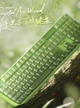 mofii摩天手CrystalArc有线键盘高颜值RGB发光键盘女生办公打字