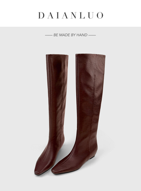 【内增高5cm】新款内增高及膝靴过膝长靴女骑士靴百搭平底直筒靴