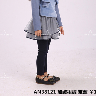 2025冬季新款艾尼卡故事带裙子的打底裤假两件女童加绒裙裤中大童