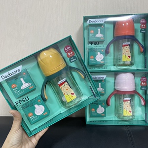 萌嘟嘟婴幼儿一杯三用奶瓶吸管杯水杯儿童ppsu多用奶瓶礼盒300ml