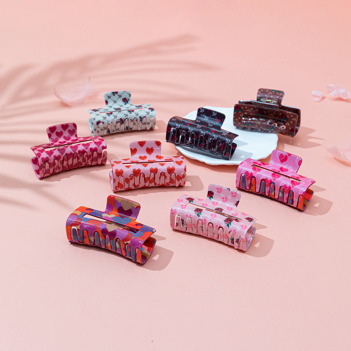 抓夹甜美情人节鲨鱼夹