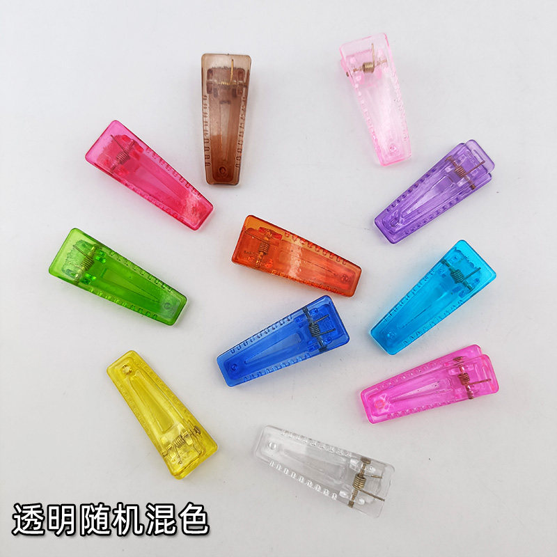 塑料鸭嘴夹方形彩色发夹